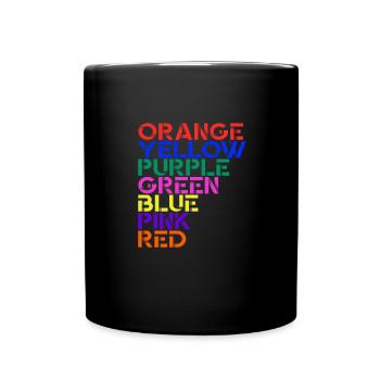 Farben Des Regenbogens - Lustiges ROYGBIV - Tasse einfarbig - Schwarz - Vorne