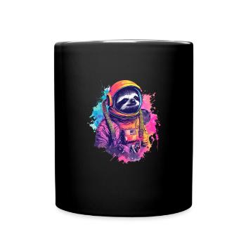 Faultier-Astronaut - Eine Weltraumreise In - Tasse einfarbig - Schwarz - Vorne