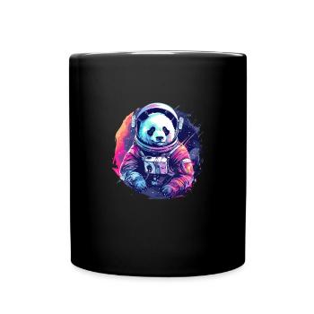 Panda Astronaut - Bamboo Rocket Adventures - Tasse einfarbig - Schwarz - Vorne