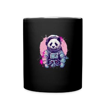 Panda Astronaut - Bamboo Rocket Adventures - Tasse einfarbig - Schwarz - Vorne