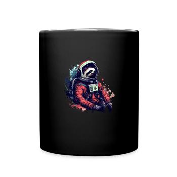 Faultier-Astronaut - Eine Weltraumreise In - Tasse einfarbig - Schwarz - Vorne