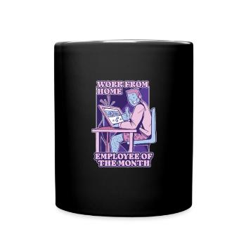 Working From Home - Employee of the Month - Full Colour Mug - black - Front