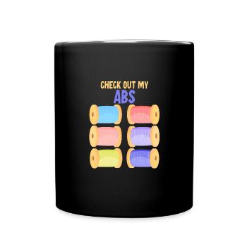 Check Out My Abs - 3D Printer - Full Colour Mug - black - Front