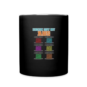 Check Out My Abs - 3D Printer - Full Colour Mug - black - Front
