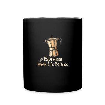 Espresso Life Balance Kaffee Espressomaschine - Tasse einfarbig - Schwarz - Vorne