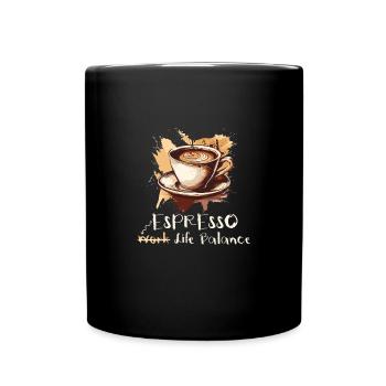 Espresso Life Balance Kaffee Espressomaschine - Tasse einfarbig - Schwarz - Vorne