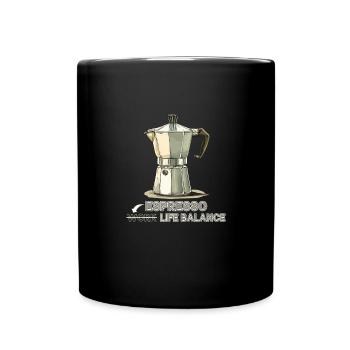 Espresso Life Balance Kaffee Espressomaschine - Tasse einfarbig - Schwarz - Vorne