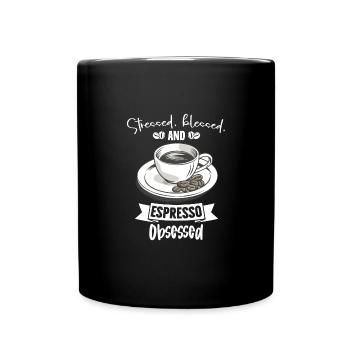 Stressé Obsédé par l’espresso - Amateur de café - Mug uni - noir - Devant