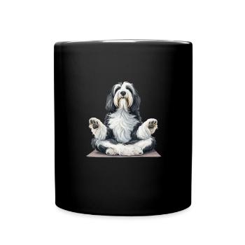 Inhale, Exhale - Pug, Yoga, Exercise, Dog Sports - Full Colour Mug - black - Front