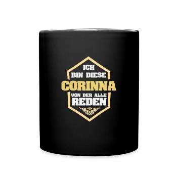 Corinna als Rufname - Tasse einfarbig - Schwarz - Vorne