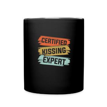 Certified Kissing Expert - Tasse einfarbig - Schwarz - Vorne