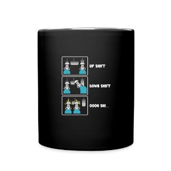 Up Shift Down Shift Funny Car Gear Changes - Full Colour Mug - black - Front