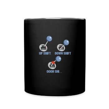 Up Shift Down Shift Funny Car Gear Changes - Full Colour Mug - black - Front
