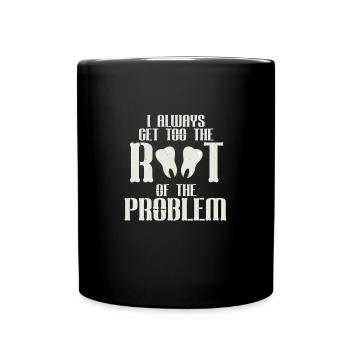 Immer Direkt Zum Kern Des Problems - Tasse einfarbig - Schwarz - Vorne
