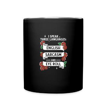 Sarcasme anglais et Motif de roulement des yeux - Mug uni - noir - Devant