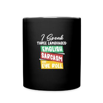 Sarcasme anglais et Motif de roulement des yeux - Mug uni - noir - Devant