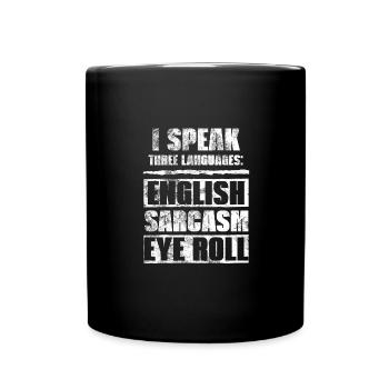 Sarcasme anglais et Motif de roulement des yeux - Mug uni - noir - Devant