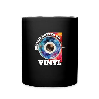 Sonne mieux sur les amateurs de musique rétro vinyle - Mug uni - noir - Devant