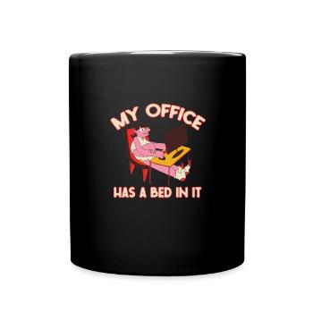 Mon bureau a un lit dedans - Home Office Humour - Mug uni - noir - Devant