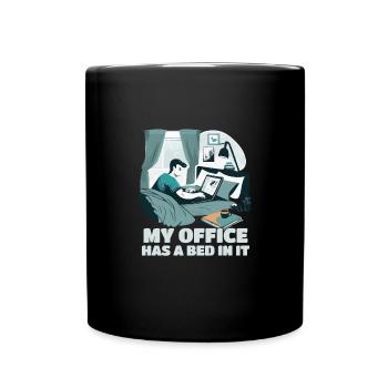 Mon bureau a un lit dedans - Home Office Humour - Mug uni - noir - Devant