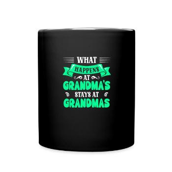 What happens at grandma's stays with grandma - Full Colour Mug - black - Front