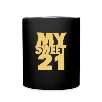 Sweet 21 - Full Colour Mug - black - Front