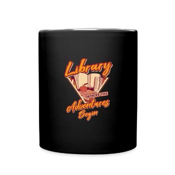 Bibliothèque Là où les aventures commencent - Coloré - Mug uni - noir - Devant