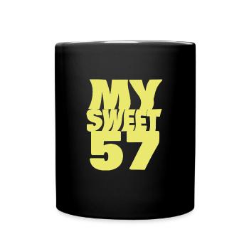 Geburtstag 57 - Tasse einfarbig - Schwarz - Vorne