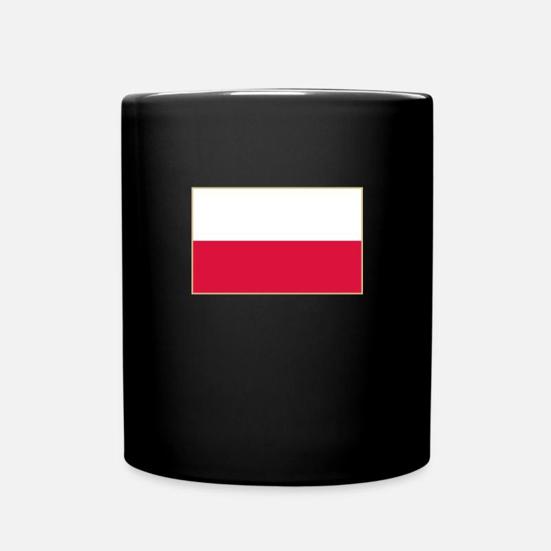 Poland, Polish flag - Full Colour Mug - black
