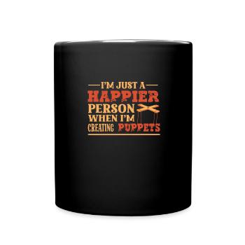 Ich Bin Einfach Ein Glücklicherer Mensch, Wenn - Tasse einfarbig - Schwarz - Vorne