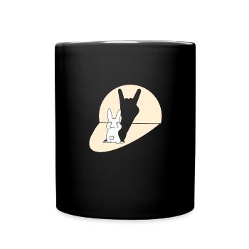 Lapin drôle avec une ombre rock’n’roll - Mug uni - noir - Devant
