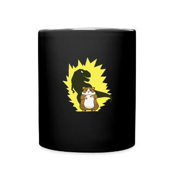 Guinea Pig with T-Rex Shadow - Fun - Full Colour Mug - black - Front