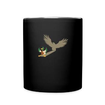 Canard avec ombre d’aigle motif amusant - Mug uni - noir - Devant