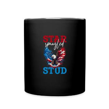 Star Spangled Stud - Patriotic Look with - Full Colour Mug - black - Front