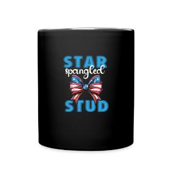 Star Spangled Stud - Patriotic Look with - Full Colour Mug - black - Front