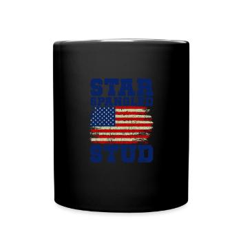 Star Spangled Stud Friedenszeichen USA Flagge - Tasse einfarbig - Schwarz - Vorne
