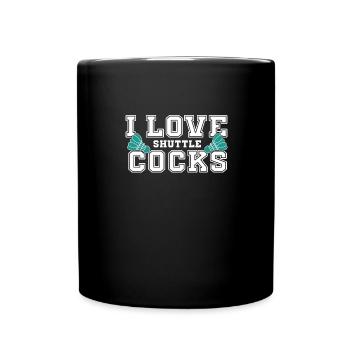 J’aime les volants Motif de volant drôle - Mug uni - noir - Devant