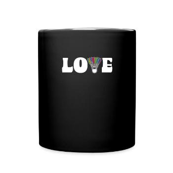 Love Badminton Shuttlecock Colorful - Full Colour Mug - black - Front