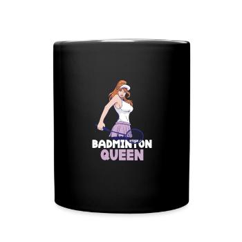 Badminton Queen - Votre passion sur le parcours - Mug uni - noir - Devant