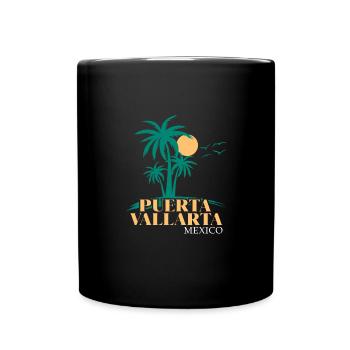Puerta Vallarta Mexico Sunset Beach - Full Colour Mug - black - Front