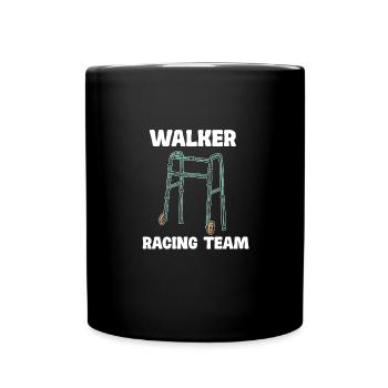 Walker Racing Team - Lustiger Rollator - Tasse einfarbig - Schwarz - Vorne