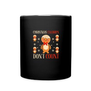 Christmas calories don't count any funnier - Full Colour Mug - black - Front