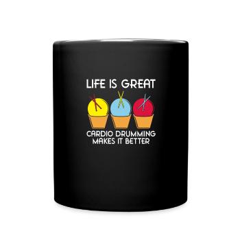 La vie est belle, le cardio le rend meilleur - Mug uni - noir - Devant
