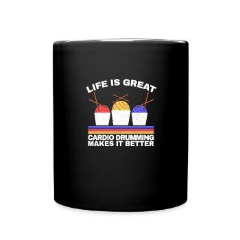 La vie est belle, le cardio le rend meilleur - Mug uni - noir - Devant