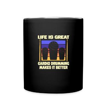 La vie est belle, le cardio le rend meilleur - Mug uni - noir - Devant