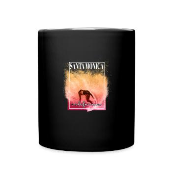 Santa Monica Surfing California Sonne Meer - Tasse einfarbig - Schwarz - Vorne