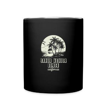 Santa Monica Beach California Sonnenuntergang - Tasse einfarbig - Schwarz - Vorne