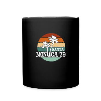 Santa Monica '79 Sunset Palm Trees Vintage - Full Colour Mug - black - Front