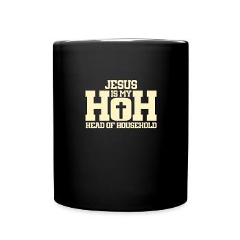 Jésus est mon chef de famille HOH - Mug uni - noir - Devant