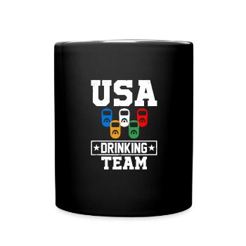 USA Drinking Team Funny Drinking Saying - Full Colour Mug - black - Front